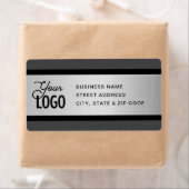 あなたのロゴフェイクシルバーブラック&グレー差出人住所 ラベル (インサイチュ)