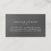 あなたのロゴフェイクメタリックグレイモダンホイル 名刺 (裏面)