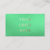 あなたのロゴフェイクライトグリーンフォイルモダンビジネス 名刺 (正面)
