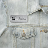 あなたのロゴブラシ付きラジアルメタリック銀名タグ 名札 (インサイチュ)