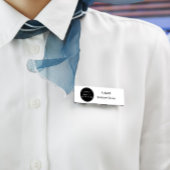 あなたのロゴブラシ付きラジアルメタリック銀名タグ 名札