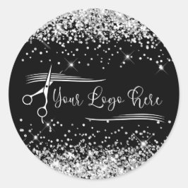 あなたのロゴブラックのためのキラキラ色のシルバーグラム ラウンドシール