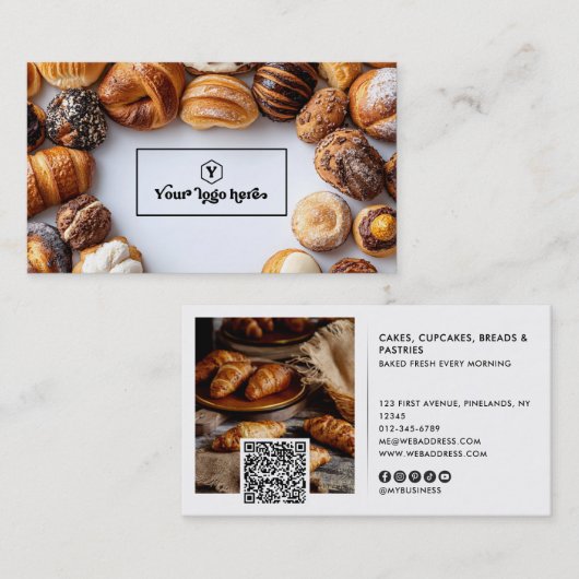 あなたのロゴプロフェッショナル2写真QRコード&社会 名刺 (正面/裏面)