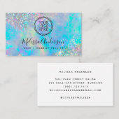 あなたのロゴホログラフィックオパールストーングリッター 名刺 (正面/裏面)