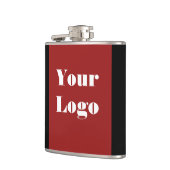 あなたのロゴマルーンブラック フラスク (左)