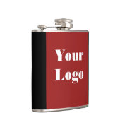 あなたのロゴマルーンブラック フラスク (右)