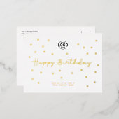 あなたのロゴミニマリストスターシックビジネス誕生日 箔シーズンポストカード (正面/裏面)