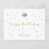 あなたのロゴミニマリストスターズのビジネスハッピーバースデー シーズンポストカード (正面)