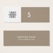 あなたのロゴミニマリストベージュタンホワイトプライスラベル (正面&裏面)