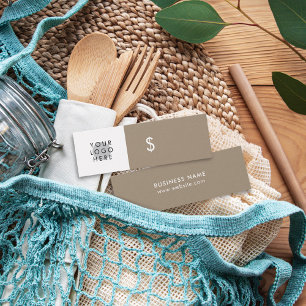 あなたのロゴミニマリストベージュタンホワイトプライスラベル