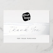 あなたのロゴミニマルシルバーサンキューディスカウントカード 箔シーズンカード (正面)