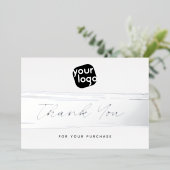 あなたのロゴミニマルシルバーサンキューディスカウントカード 箔シーズンカード (立ち正面)