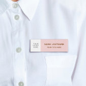 あなたのロゴミニマル赤面ピンクホワイトマグネットタイトル 名札