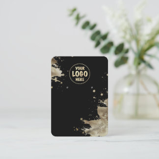 あなたのロゴメタリックスプラッシュイヤリングカード大ブラック 名刺