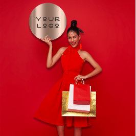 あなたのロゴモダンメタリックミニマリズムのオンラインバラ ラウンドシール