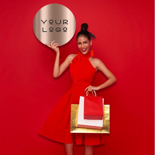 あなたのロゴモダンメタリックミニマリズムのオンラインバラ ラウンドシール