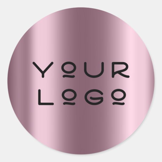 あなたのロゴモダンメタリックミニマリズムのオンラインバラ ラウンドシール (正面)