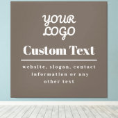 あなたのロゴモダンレトロモダン – ベージュ&ライトグレー キャンバスプリント (インサイチュ (ウッドフロア))