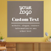 あなたのロゴモダンレトロモダン – ベージュ&ライトグレー キャンバスプリント (インサイチュ (リビング))