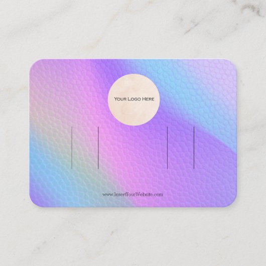 あなたのロゴレインボーダブルボウヘアクリップディスプレイ 名刺 (正面)