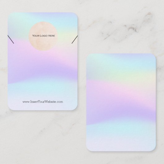 あなたのロゴレインボーネックレスディスプレイカード大 名刺 (正面/裏面)