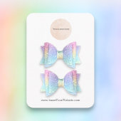 あなたのロゴ二重弓ヘアクリップ表示カード 名刺