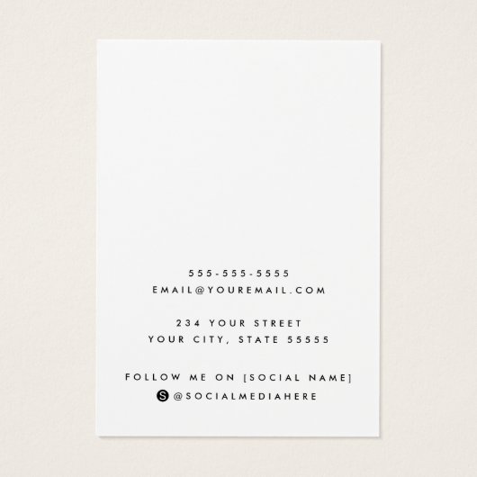 あなたのロゴ任意の色のネックレスイヤリングディスプレイカード (裏面)