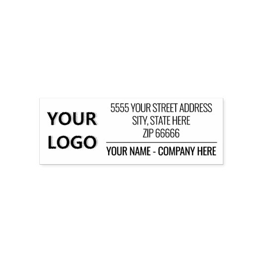 あなたのロゴ名と住所が入った会社スタンプ セルフインキングスタンプ (デザイン)