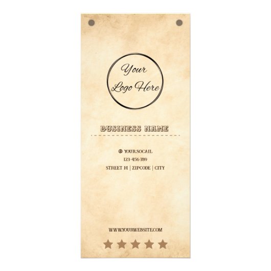 あなたのロゴ国の価格表を西ブラウン ラックカード (正面)