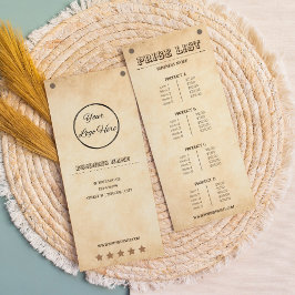 あなたのロゴ国の価格表を西ブラウン ラックカード