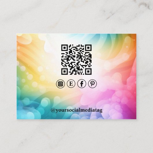 あなたのロゴ弓ヘアクリップ虹ディスプレイカード 名刺 (裏面)