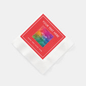 あなたのロゴ文字クリスマスレッドホワイトコーインドカクテル 縁ありカクテルナプキン (角)