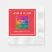 あなたのロゴ文字クリスマスレッドホワイトコーインドカクテル 縁ありカクテルナプキン (正面)