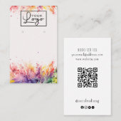 あなたのロゴ明るいイヤリングカードソーシャルメディアQRコード 名刺 (正面/裏面)