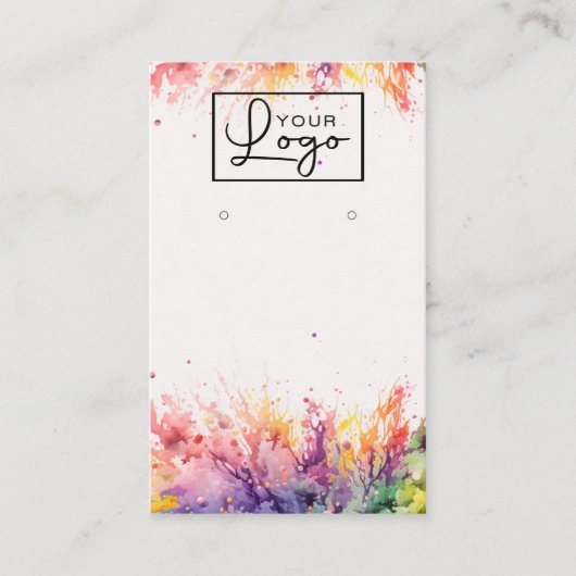 あなたのロゴ明るいイヤリングカードソーシャルメディアQRコード 名刺 (正面)