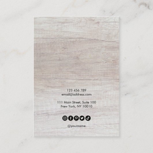 あなたのロゴ木製ネックレスイヤリングディスプレイカード 名刺 (裏面)