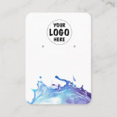 あなたのロゴ水スプラッシュイヤリングディスプレイカード大 名刺 (正面)