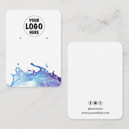 あなたのロゴ水スプラッシュイヤリングディスプレイカード大 名刺 (正面/裏面)