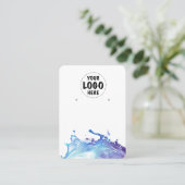 あなたのロゴ水スプラッシュイヤリングディスプレイカード大 名刺 (スタンド正面)