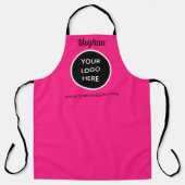 あなたのロゴ熱いピンクエレガントイエロービジネス エプロン (正面)