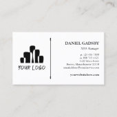 あなたのロゴ白黒実用的なミニマリスト 名刺 (正面)