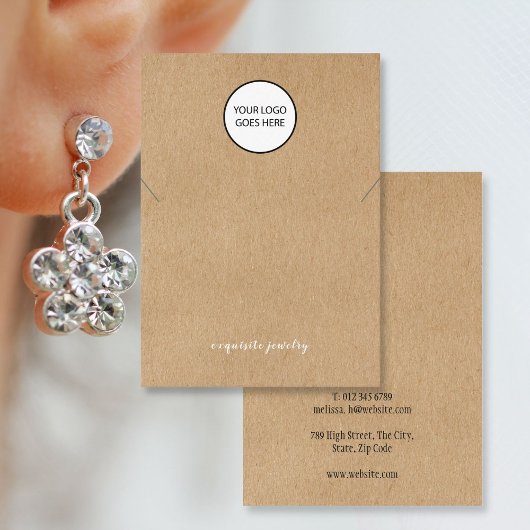 あなたのロゴ素朴ネックレスジュエリーディスプレイカード 名刺