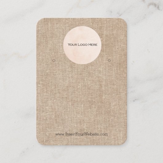 あなたのロゴ素朴Burlap Shabby Earringディスプレイ 名刺 (正面)