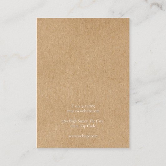 あなたのロゴ緑のネックレスジュエリーディスプレイカード 名刺 (裏面)