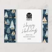 あなたのロゴ航海のクリスマス挨拶 ポストカード (正面)