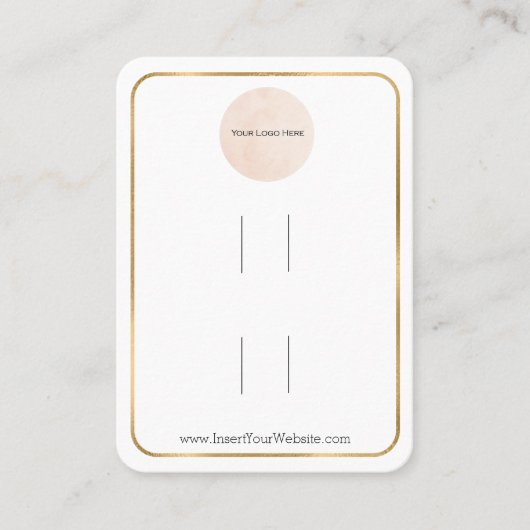 あなたのロゴ薄い金ゴールドダブルボウヘアクリップディスプレイ 名刺 (正面)