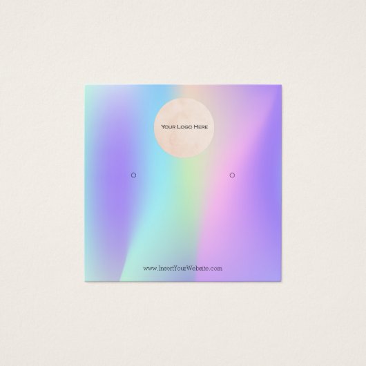 あなたのロゴ虹ホログラフィックイヤリングディスプレイカード (正面)
