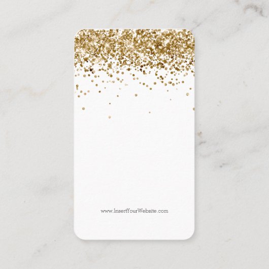 あなたのロゴ金ゴールドグリッターネックレスディスプレイカード 名刺 (裏面)