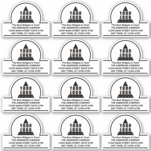 あなたのロゴ12プロモーションアドレスコンターカットビニール シール (正面)