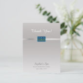 あなたのロゴ、ありがとう、バスプロモーション名、シルバー/ホワイト ポストカード (スタンド正面)